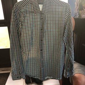 Fitted Express Collared Checkered Shirt